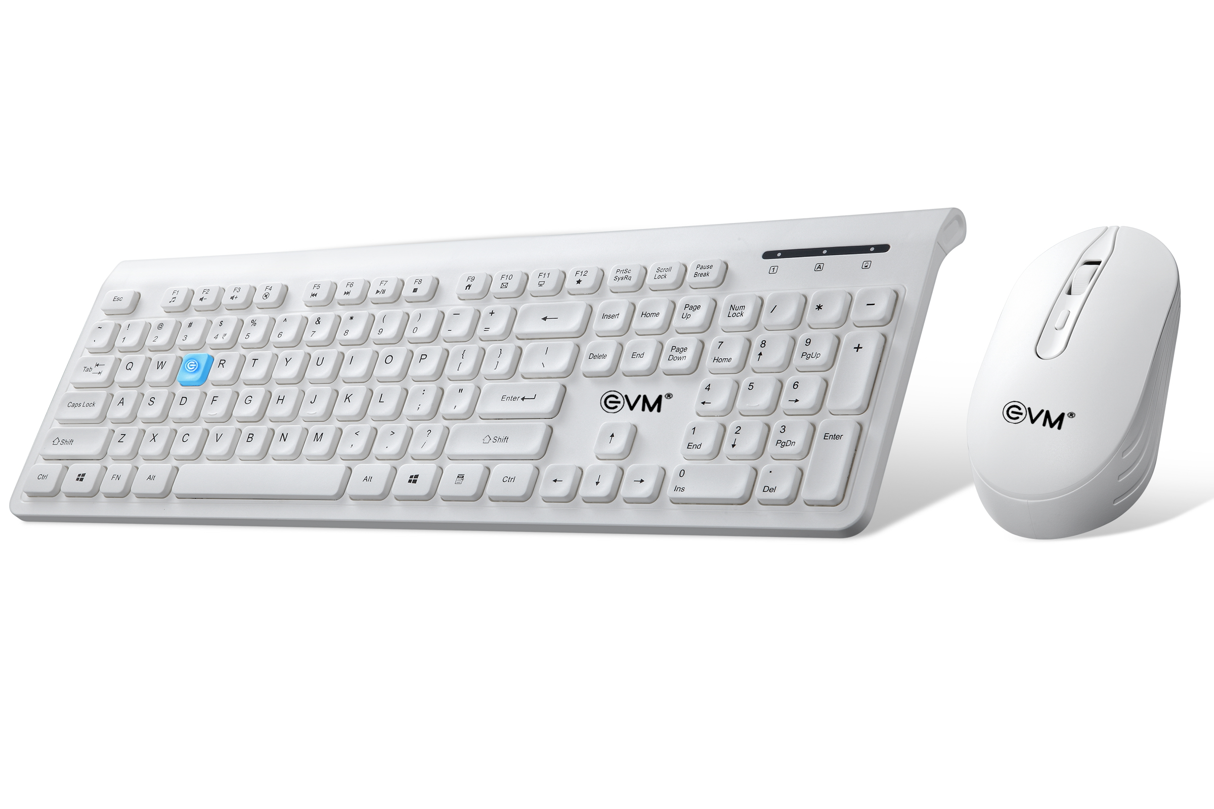 EVM WIRELESS KEYBOARD & MOUSE COMBO WLK-018 & EWLM-450 WHITE EVM WIRELESS KEYBOARD & MOUSE COMBO WLK-018 & EWLM-450 WHITE