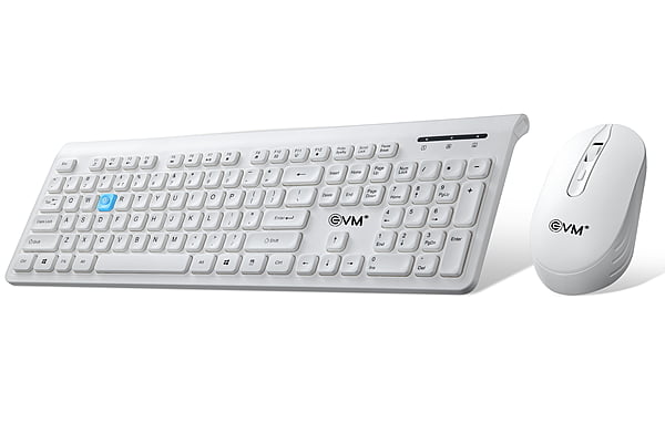 EVM WIRELESS KEYBOARD & MOUSE COMBO WLK-018 & EWLM-450 WHITE EVM WIRELESS KEYBOARD & MOUSE COMBO WLK-018 & EWLM-450 WHITE