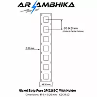 Nickel Strip Pure 2P(32650) with holder 49.5x0.20 mm CD 34.5