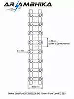 Nickel Strip Pure 2P(32650) 36.5x0.15 mm - Fuse Type CD 22.5