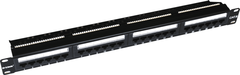 Dlink Cat 6 24 Port Patch Panel Loaded 1U NPP-C61BLK241