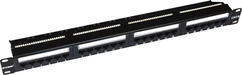 Dlink Cat 6 24 Port Patch Panel Loaded 1U NPP-C61BLK241