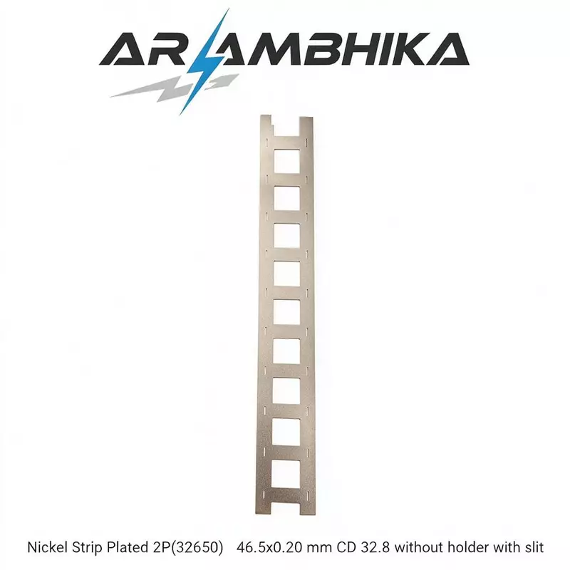 Nickel Strip Plated 2P(32650)  46.5x0.20 mm CD 32.8 without holder with slit