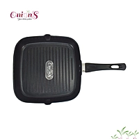 Onions Non Stick Square Grill Fry pan, Dai- 24 CM Black, 1 Pc