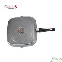 Onions Non Stick Square Grill Fry pan, Dai- 24 CM Black, 1 Pc