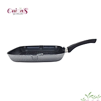 Onions Non Stick Square Grill Fry pan, Dai- 24 CM Black, 1 Pc