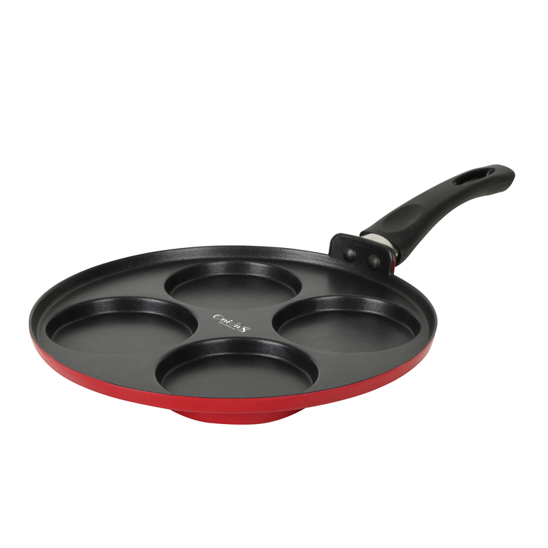 Onions Non Stick Aluminium Heavy Duty 4 Cavity Uttapam Pan/Snack Try/Pan Cake Tawa Single Handle,