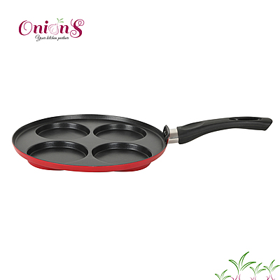 Onions Non Stick Aluminium Heavy Duty 4 Cavity Uttapam Pan/Snack Try/Pan Cake Tawa Single Handle,