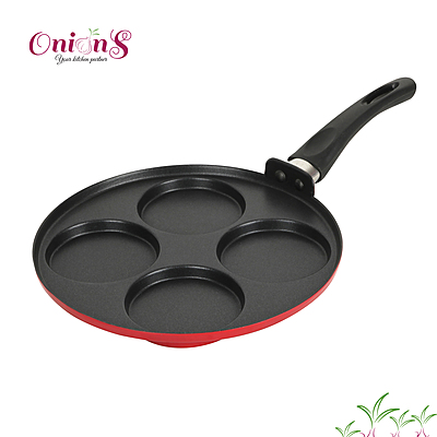 Onions Non Stick Aluminium Heavy Duty 4 Cavity Uttapam Pan/Snack Try/Pan Cake Tawa Single Handle,
