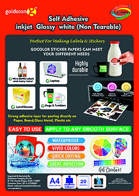 NON Tearable Film self Adhesive Inkjet A4 ( 210mm X 297mm) 20 Sheet