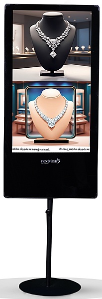 Nextview 32 Inch Digital Signage Pole Black NVSG32SBPS