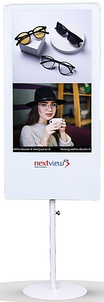 Nextview 32 Inch Digital Signage Pole White NVSG32SWPS