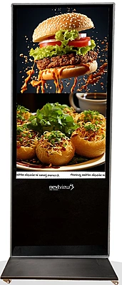 Nextview 55 Inch Digital Signage Floormount with Wheel Black 4K NVSG4K55BW