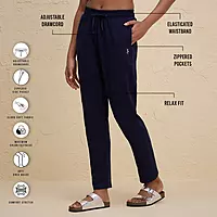 Ultimate Comfort Cotton Travel Pants in Relaxed Fit with Spill Safe Zip Pockets NYAT502