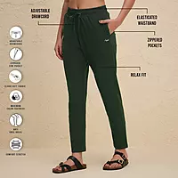 Ultimate Comfort Cotton Travel Pants in Relaxed Fit with Spill Safe Zip Pockets NYAT502