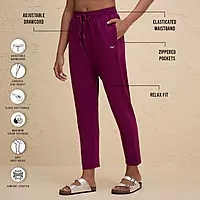 Ultimate Comfort Cotton Travel Pants in Relaxed Fit with Spill Safe Zip Pockets NYAT502