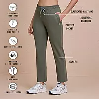 Ultimate Comfort Cotton Travel Pants in Relaxed Fit with Spill Safe Zip Pockets NYAT502