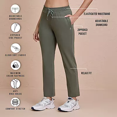 Ultimate Comfort Cotton Travel Pants in Relaxed Fit with Spill Safe Zip Pockets NYAT502