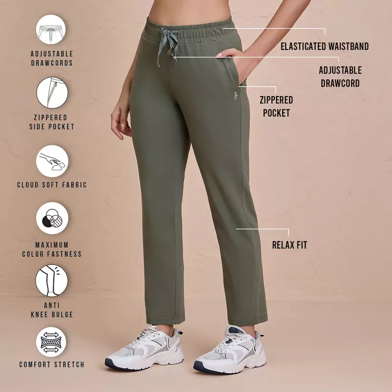 Ultimate Comfort Cotton Travel Pants in Relaxed Fit with Spill Safe Zip Pockets NYAT502