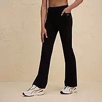 Ultimate Comfort Cotton Stretch Flare Leggings with Anti Slip Waist & Pockets NYAT503