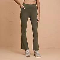 Ultimate Comfort Cotton Stretch Flare Leggings with Anti Slip Waist & Pockets NYAT503