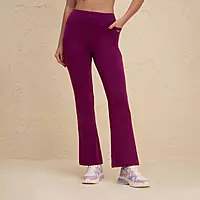 Ultimate Comfort Cotton Stretch Flare Leggings with Anti Slip Waist & Pockets NYAT503