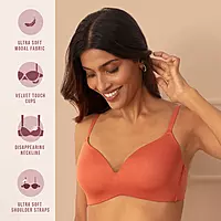 Nykd by Nykaa Super Soft Luxe Modal Padded Non Wired 3/4th Coverage T Shirt Bra NYB013