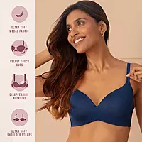 Nykd by Nykaa Super Soft Luxe Modal Padded Non Wired 3/4th Coverage T Shirt Bra NYB013