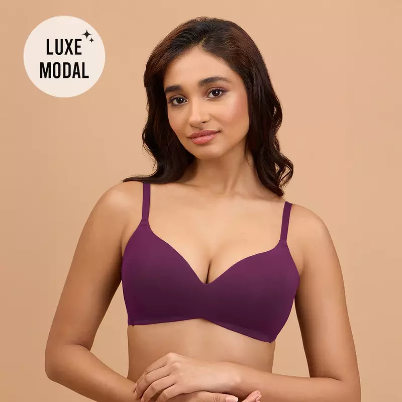 Nykd by Nykaa Super Soft Luxe Modal Padded Non Wired 3/4th Coverage T Shirt Bra NYB013