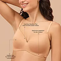 Nykd by Nykaa Super Soft Luxe Modal Padded Non Wired 3/4th Coverage T Shirt Bra NYB013