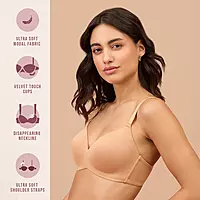 Nykd by Nykaa Super Soft Luxe Modal Padded Non Wired 3/4th Coverage T Shirt Bra NYB013