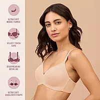 Nykd by Nykaa Super Soft Luxe Modal Padded Non Wired 3/4th Coverage T Shirt Bra NYB013