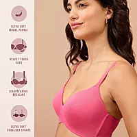 Nykd by Nykaa Super Soft Luxe Modal Padded Non Wired 3/4th Coverage T Shirt Bra NYB013