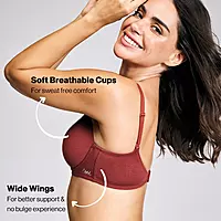 Nykd By Nykaa Breathe Cotton All Day Comfort Padded Non Wired T-Shirt Bra NYB198