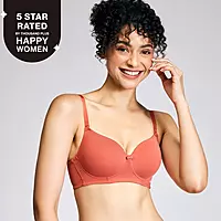 Nykd By Nykaa Breathe Cotton All Day Comfort Padded Non Wired T-Shirt Bra NYB198