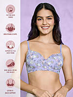 NYKAA Everyday Delicate Floral Bra NYB274 LIGHT BLUE 32B