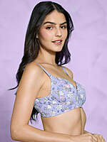 NYKAA Everyday Delicate Floral Bra NYB274 LIGHT BLUE 32B