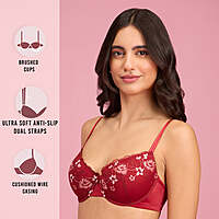 Nykaa Embroidered Floral Lace Demi Bra NYB294