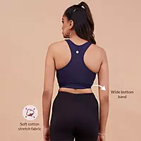 Nykd By Nykaa Cotton Stretch Slip On Sports Bra with Removable Cups NYK059