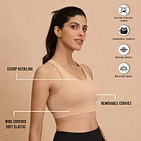 Nykd By Nykaa Cotton Stretch Slip On Sports Bra with Removable Cups NYK059