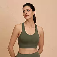 Nykd By Nykaa Cotton Stretch Slip On Sports Bra with Removable Cups NYK059