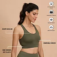 Nykd By Nykaa Cotton Stretch Slip On Sports Bra with Removable Cups NYK059