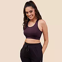 Nykd By Nykaa Cotton Stretch Slip On Sports Bra with Removable Cups NYK059