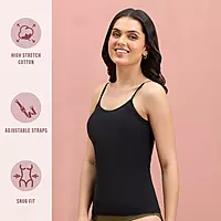 Nykd By Nykaa Cotton Stretch Camisole NYC005 - NYC005 - Black  - M