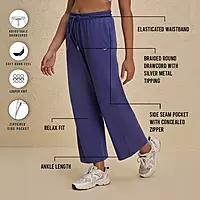 Nykd By Nykaa  Comfort Cotton French Terry Straight Leg Lounge Track Pants-NYLE606