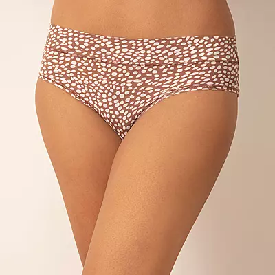 Nykd 4 Way Stretch Hipster Panty NYP342 - NYP342 - Brown Polka -L