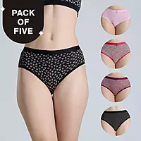 Nykd By Nykaa Mid Rise Hipster Panty with Outer Elastic-NYP391-prints may vary (Shipped Assorted)