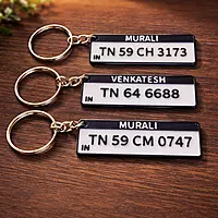 Custom Vehicle Number Plate Keychain