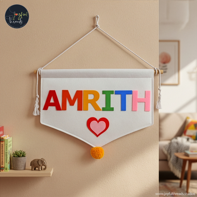 Personalized Name Banner - Handcrafted Felt Wall Hanging