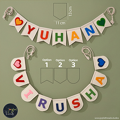 Personalized Custom Name Felt Flag Garland